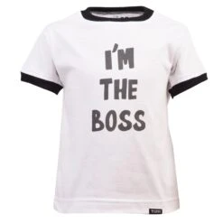 Kids I'm The Boss Organic Cotton Ringer T-Shirt