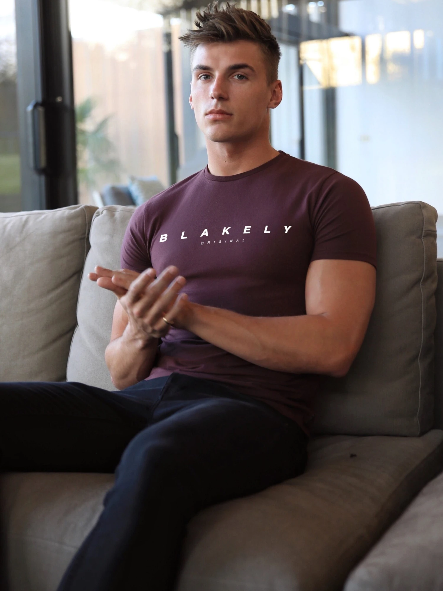 Colton T-Shirt - Burgundy 4 Colton T-Shirt - Burgundy - Image 4