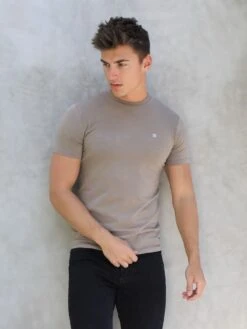 Rivera Initial Crew T-Shirt - Brown -Blakely Clothing Store 080CBROWN1