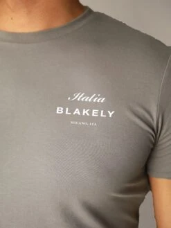 Italia T-Shirt - Stone Grey -Blakely Clothing Store 080MBGrey 04D