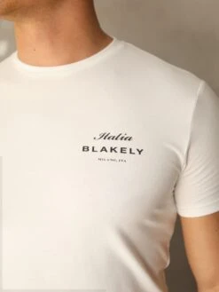 Italia T-Shirt - Flat White -Blakely Clothing Store 080MBOffWhite 01D