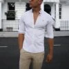 Monaco Fitted Stretch Shirt - White -Blakely Clothing Store 1190MonacoLondon4D NewWebSize