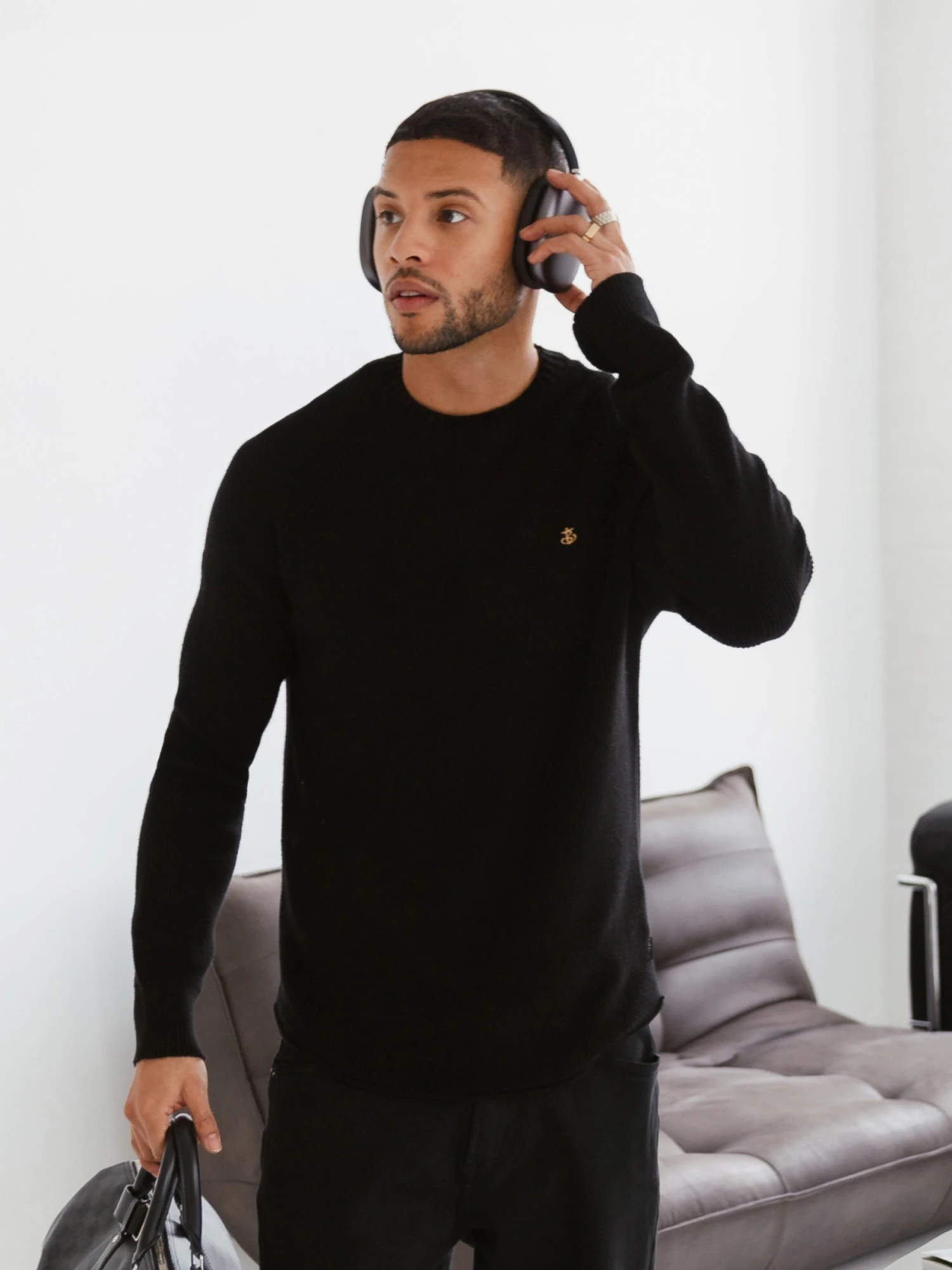 Olton Knit Jumper - Black 1 Olton Knit Jumper - Black