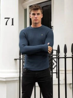 Olton Knit Jumper - Royal Blue -Blakely Clothing Store 1267GNavy 02D
