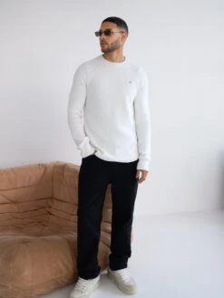 Olton Knit Jumper - White -Blakely Clothing Store 1267GWhite 04D
