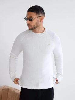 Olton Knit Jumper - White -Blakely Clothing Store 1267GWhite 06D