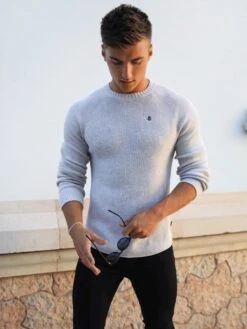 Olton Knit Jumper - Marl White 13 Olton Knit Jumper - Marl White -Blakely Clothing Store 1267OltonMarlWhitePortugal1D