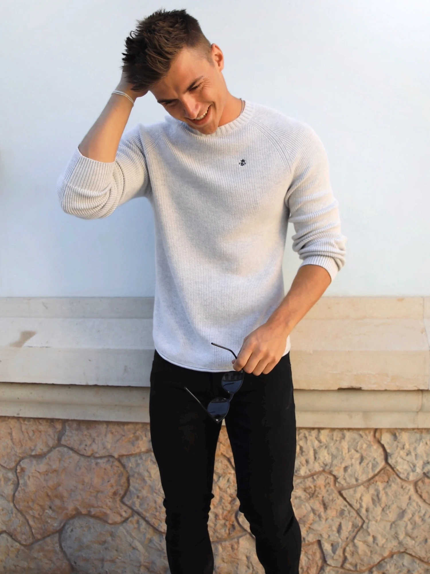 Olton Knit Jumper - Marl White 6 Olton Knit Jumper - Marl White - Image 6