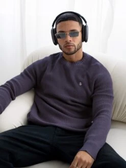 Olton Knit Jumper - Purple -Blakely Clothing Store 1267Purple 01D