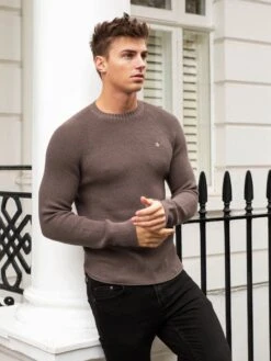 Olton Knit Jumper - Brown -Blakely Clothing Store 1267Purple 03D 7e709709 4444 4df5 9998 6d1801f8ccaf
