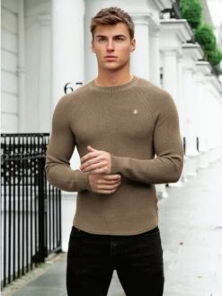 Olton Knit Jumper - Gold -Blakely Clothing Store 1267Tan 04D