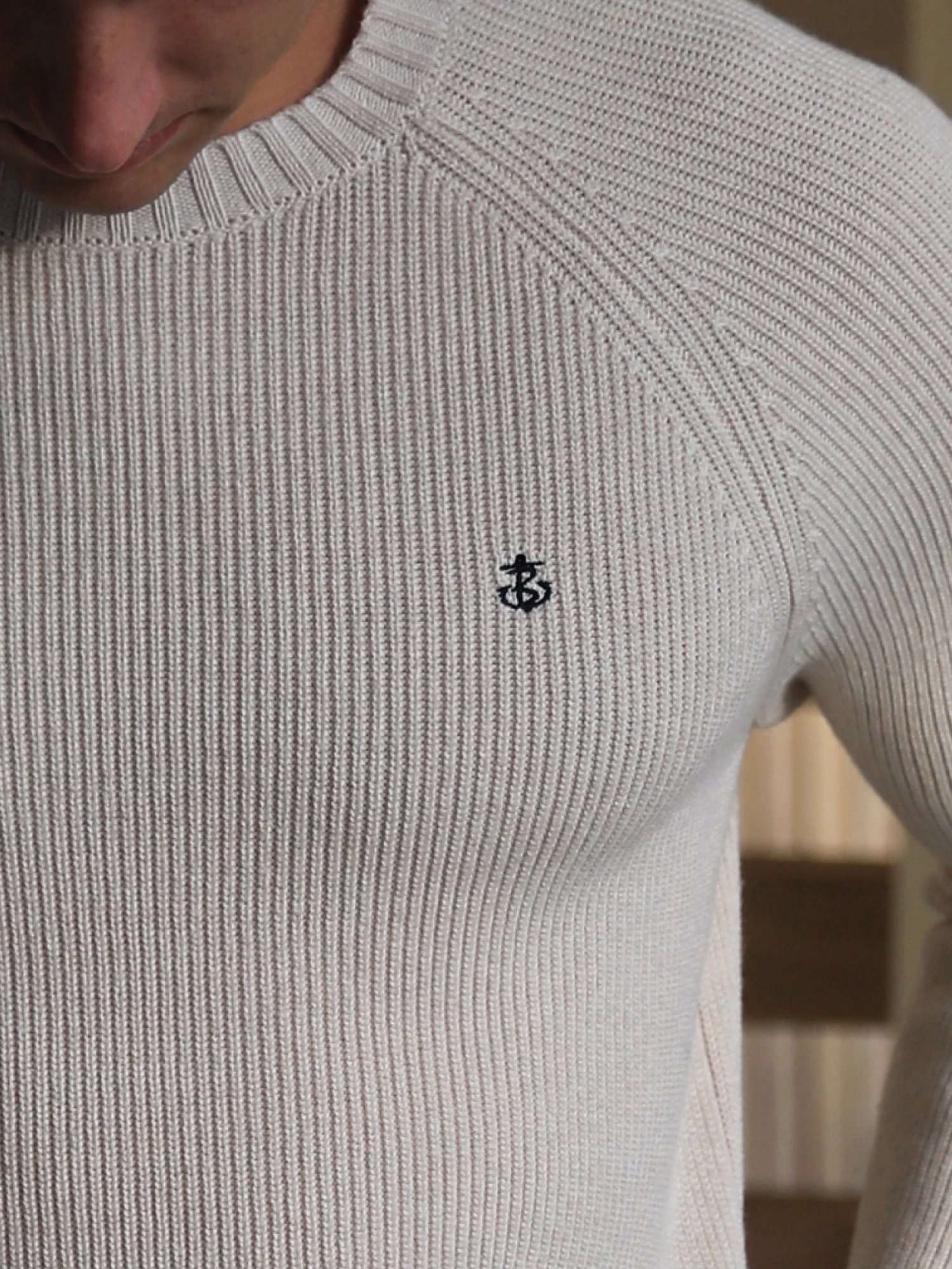 Olton Knit Jumper - Beige 3 Olton Knit Jumper - Beige - Image 3