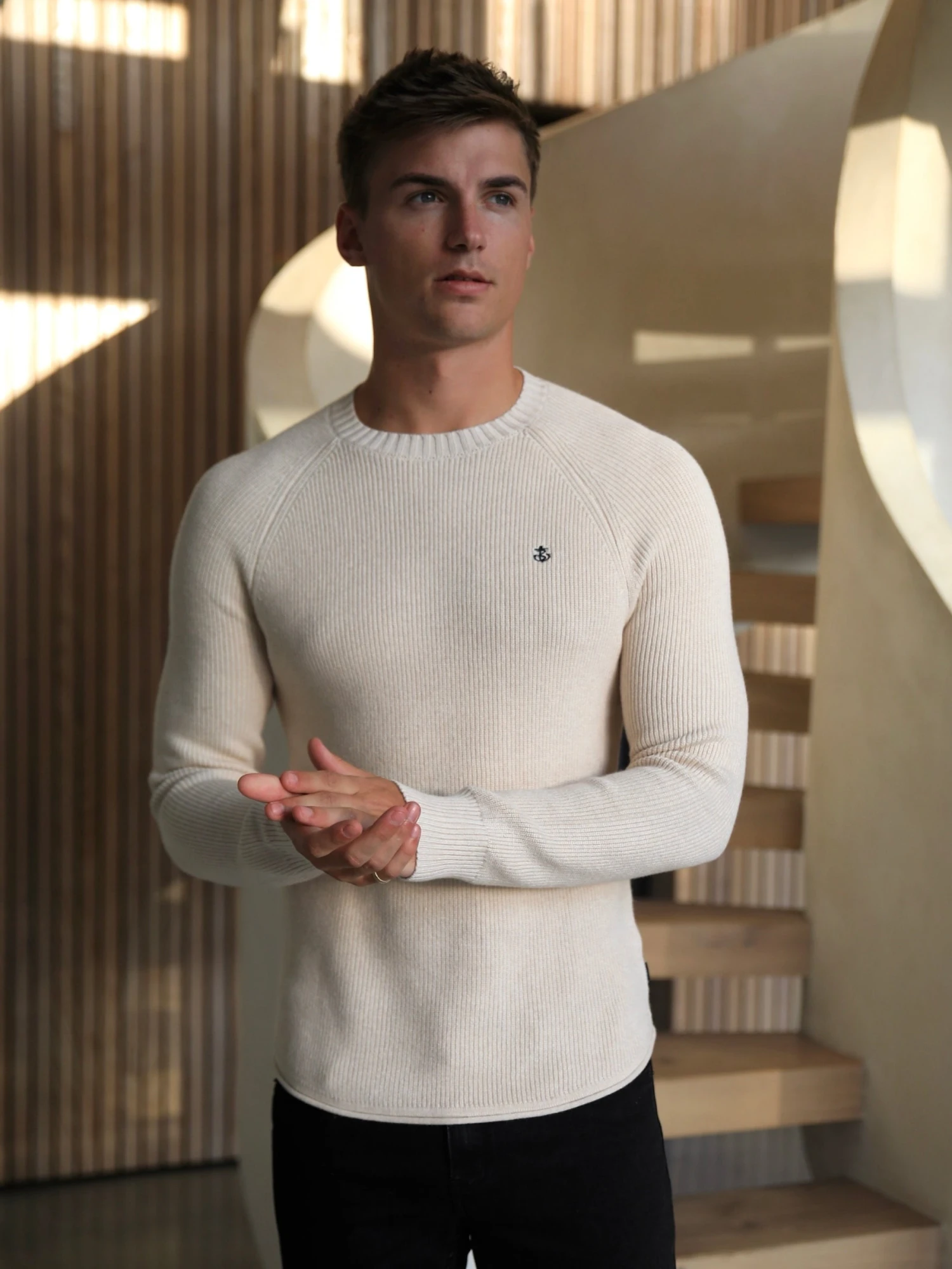 Olton Knit Jumper - Beige 7 Olton Knit Jumper - Beige - Image 7
