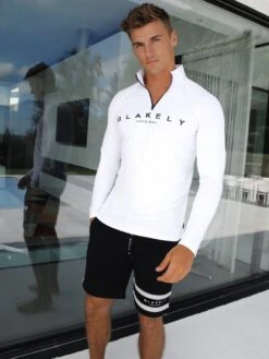 Compound 1/4 Zip - White -Blakely Clothing Store 1332CompoundWhite1D