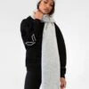 Label Knitted Scarf - Marl Grey -Blakely Clothing Store 133GREY 03LEADD
