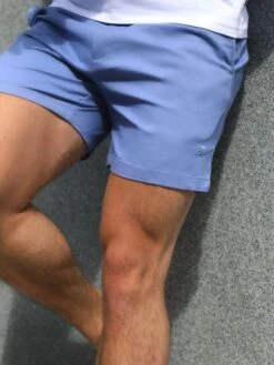 Men's Slim Fit Chino Shorts - Blue Sanremo Stretch Cotton -Blakely Clothing Store 1349BLUED 2