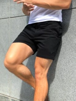 Men's Slim Fit Black Chino Shorts - Sanremo Riviera Collection -Blakely Clothing Store 1349BlackD 1