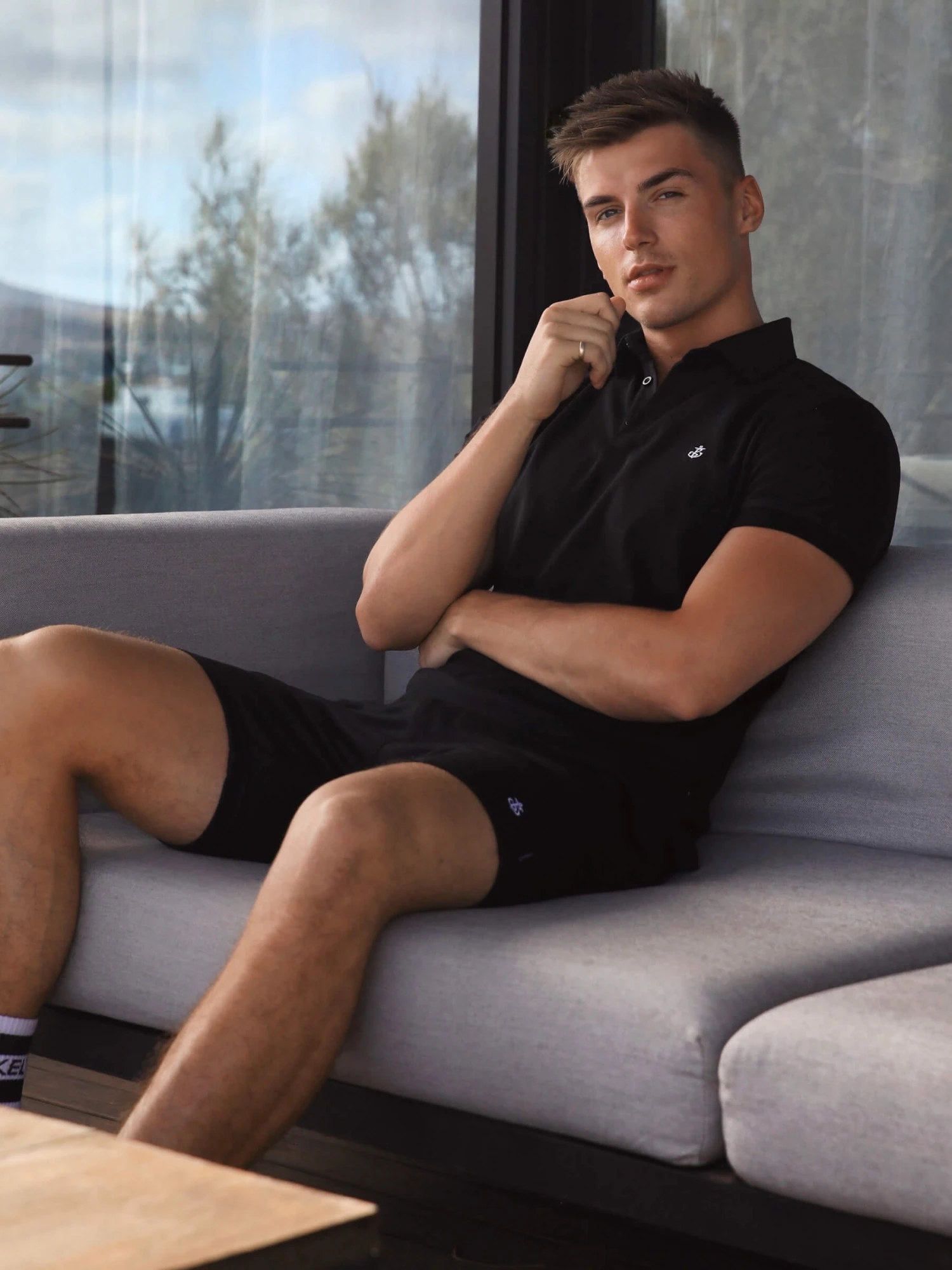 Sorrento Polo & Shorts Set - Black 2 Sorrento Polo & Shorts Set - Black - Image 2