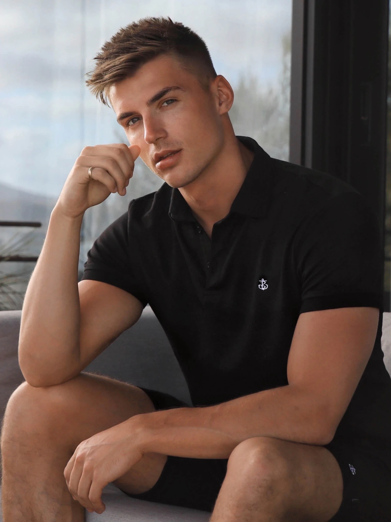 Sorrento Polo & Shorts Set - Black 5 Sorrento Polo & Shorts Set - Black - Image 5