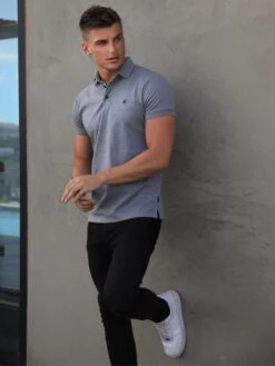 Blakely Sorrento Polo in Grey - Signature Slim Fit -Blakely Clothing Store 1592SorrentoPoloGrey3DCompressed