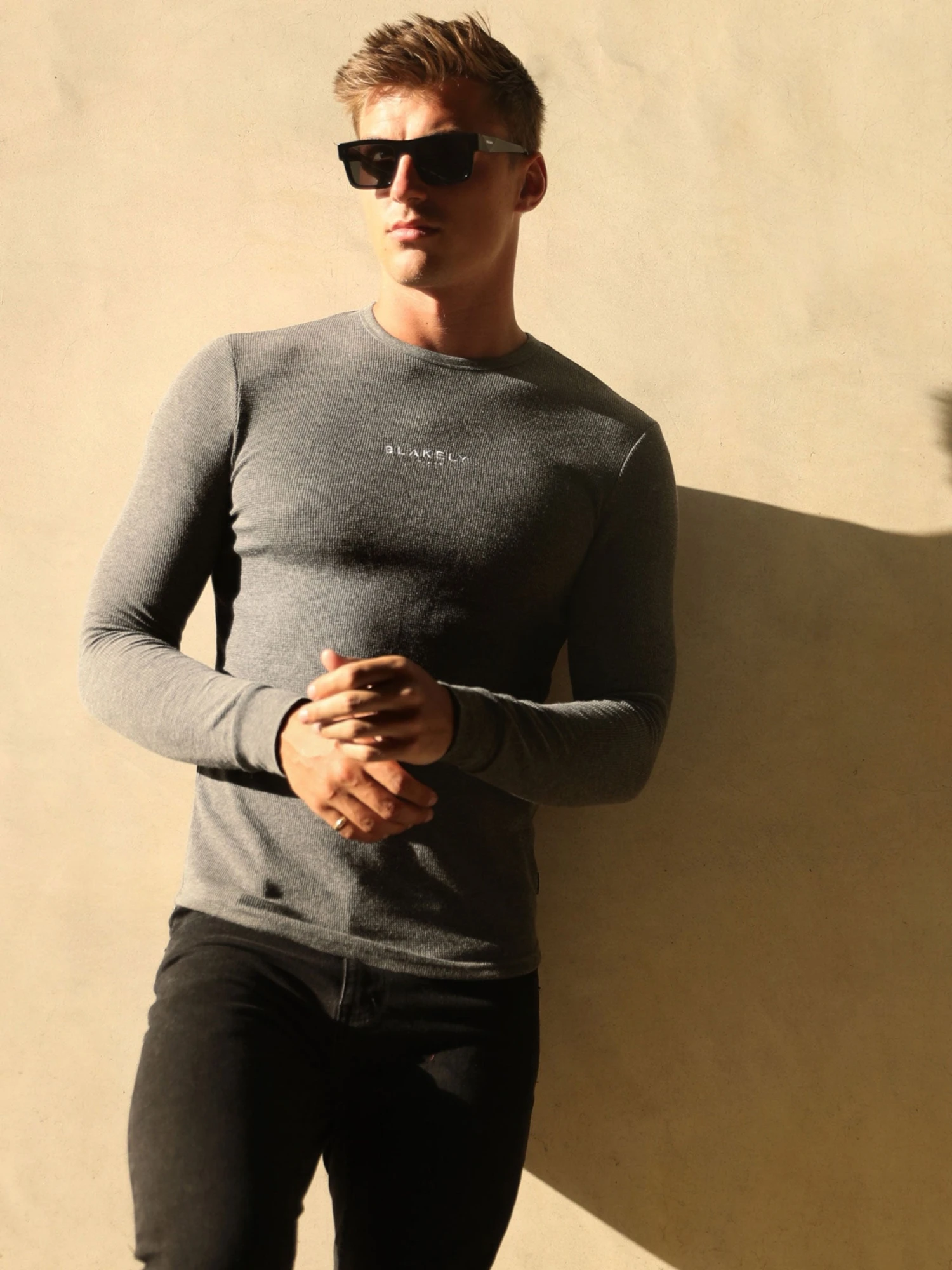 Alezio Textured Jumper - Charcoal 1 Alezio Textured Jumper - Charcoal