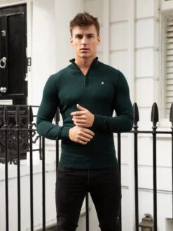 Oxbridge Jumper - Dark Green 12 Oxbridge Jumper - Dark Green -Blakely Clothing Store 1716DarkGreen 05D