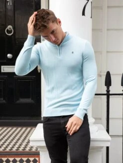 Oxbridge Jumper - Light Blue 7 Oxbridge Jumper - Light Blue -Blakely Clothing Store 1716LightBlue 02D