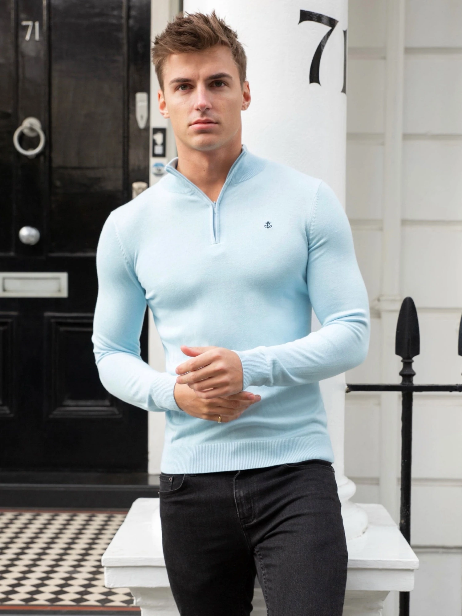 Oxbridge Jumper - Light Blue 1 Oxbridge Jumper - Light Blue