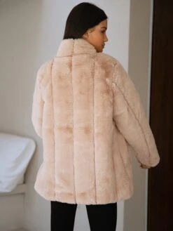 Marlowe Coat - Pink -Blakely Clothing Store 1731PinkFauxFurCoat3D