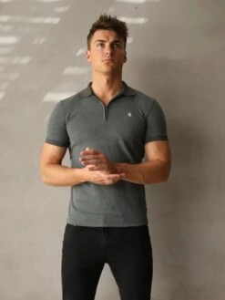 Aspen Polo - Green -Blakely Clothing Store 1804AGrey 01D