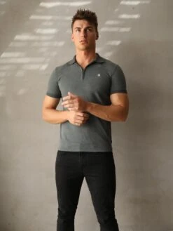 Aspen Polo - Green -Blakely Clothing Store 1804AGrey 02D