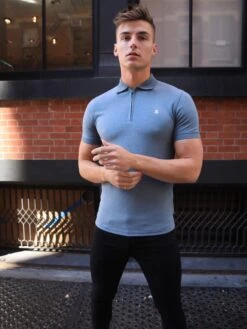 Aspen Polo - Blue 11 Aspen Polo - Blue -Blakely Clothing Store 1804AblueD 4