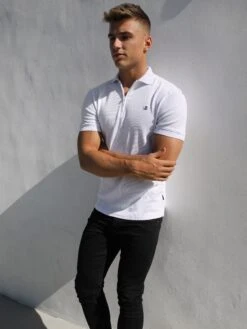 Aspen Polo - White -Blakely Clothing Store 1804Zip UpPoloWhite3D
