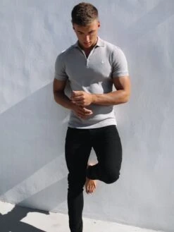 Aspen Polo - Stone -Blakely Clothing Store 1804Zip UpStone4D