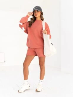 Isabel Oversized Jumper - Burnt Coral -Blakely Clothing Store 1846ABURNTCORAL04D