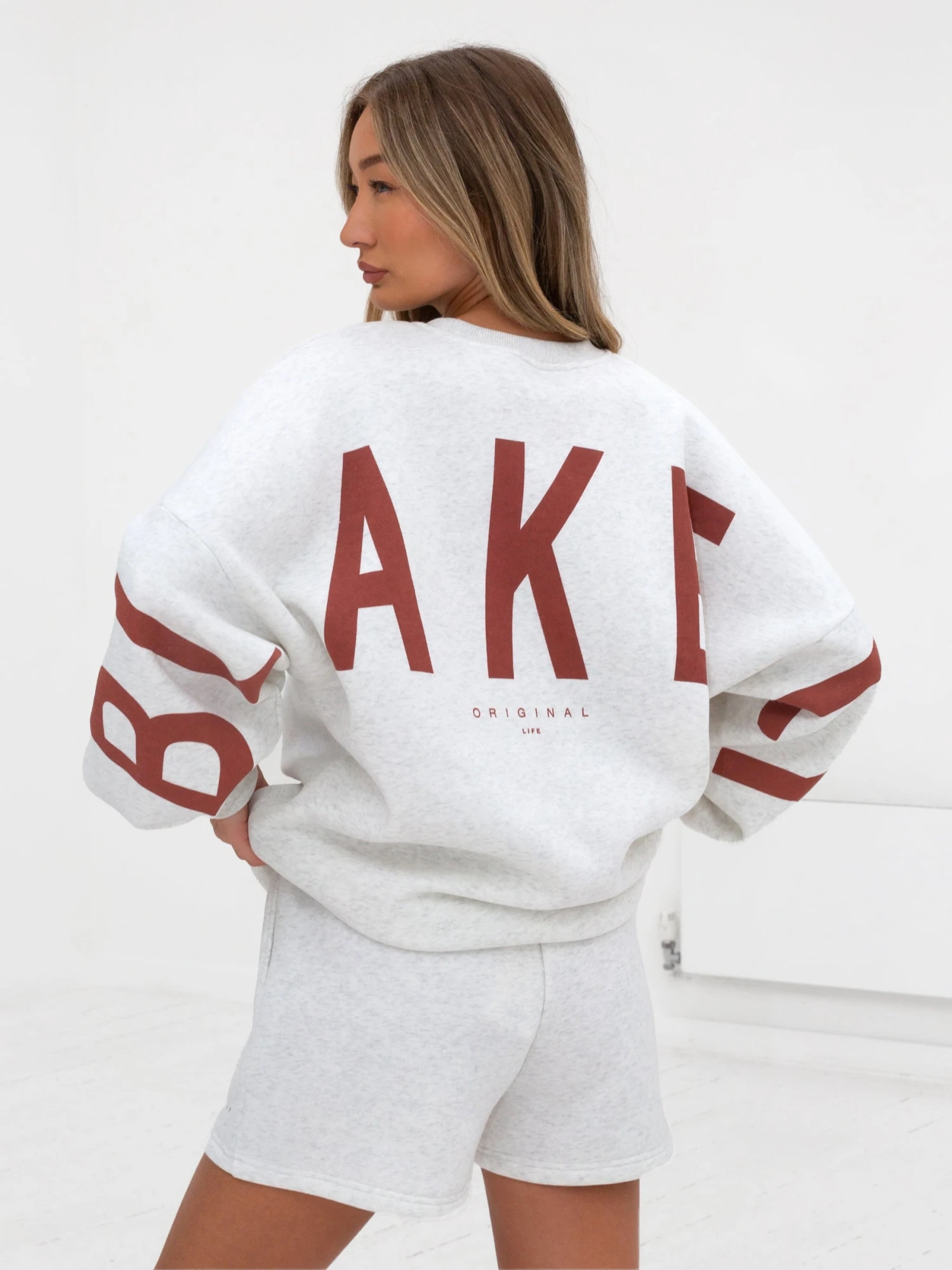 Isabel Oversized Jumper - Marl White & Rust Red 1 Isabel Oversized Jumper - Marl White & Rust Red