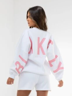 Isabel Oversized Jumper - White & Pink