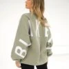 Isabel Oversized Jumper - Olive -Blakely Clothing Store 1846BOlive3D