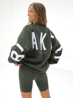 Isabel Oversized Jumper - Dark Khaki Green -Blakely Clothing Store 1846GkhakigreenD 1