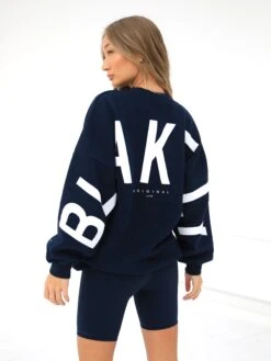 Isabel Oversized Jumper - Navy Blue -Blakely Clothing Store 1846GnavyD 4