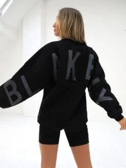 Isabel Tonal Oversized Jumper - Black -Blakely Clothing Store 1846TblackleadD