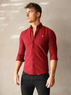 Carter Long Sleeve Shirt - Burgundy -Blakely Clothing Store 1855ABURGUNDY LEADD