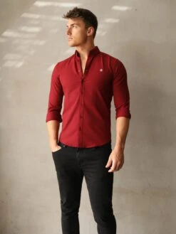 Carter Long Sleeve Shirt - Burgundy -Blakely Clothing Store 1855ABurgundy 04D