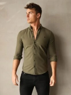 Carter Long Sleeve Shirt - Khaki Green