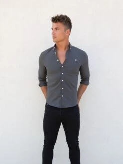 Otto Long Sleeve Shirt - Charcoal -Blakely Clothing Store 1855CHARCOALD 3 df5830cb 045c 42c3 bb81 bf6ade5b44d3