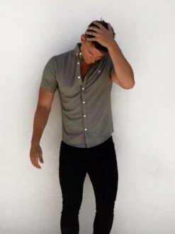 Merrick Short Sleeve Shirt - Khaki Green -Blakely Clothing Store 1855SKHAKID 2