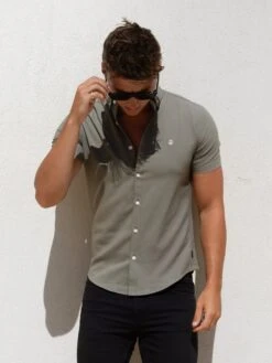 Merrick Short Sleeve Shirt - Khaki Green -Blakely Clothing Store 1855SKHAKID 3