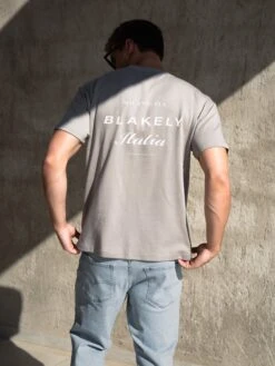 Italia Relaxed T-Shirt - Stone Grey 11 Italia Relaxed T-Shirt - Stone Grey -Blakely Clothing Store 1966MMGREY 01D 1