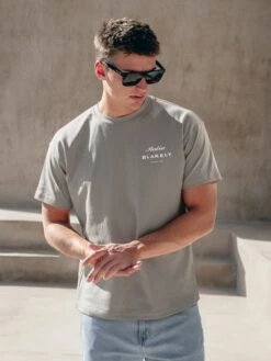 Italia Relaxed T-Shirt - Stone Grey 10 Italia Relaxed T-Shirt - Stone Grey -Blakely Clothing Store 1966MMGREY 01D