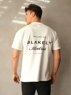 Italia Relaxed T-Shirt - Flat White 7 Italia Relaxed T-Shirt - Flat White -Blakely Clothing Store 1966MMWHITE 02D